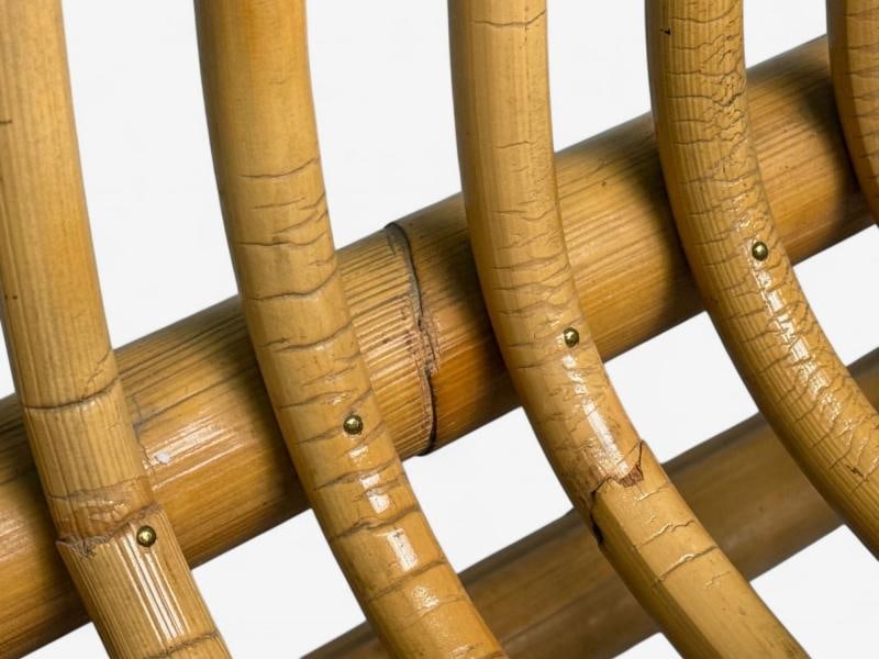 Italian Modern, Indian Cane, Bamboo, Lounge Chairs, Italy, 1960s - 9