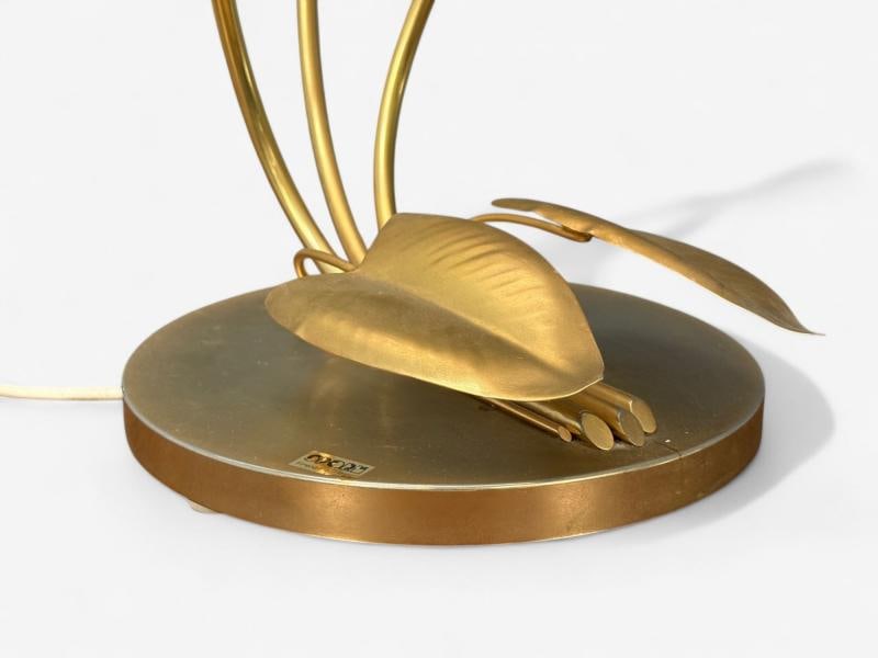 Italian Modern, Gilt Iron, Fabric, Large Table Lamp, Italy, 1970s - 6