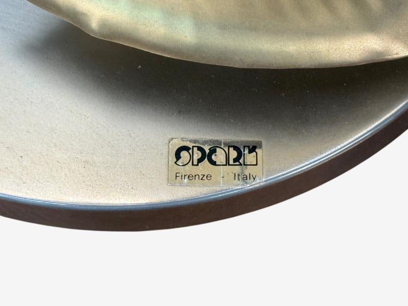 Italian Modern, Gilt Iron, Fabric, Large Table Lamp, Italy, 1970s - 8