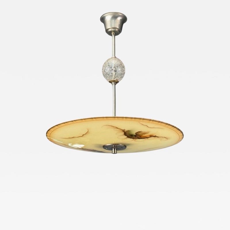 Swedish Modern, Glass, Metal, Pendant Light, Sweden, 1940s (1 of 7)