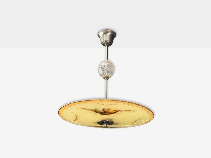 Swedish Modern, Glass, Metal, Pendant Light, Sweden, 1940s - 3