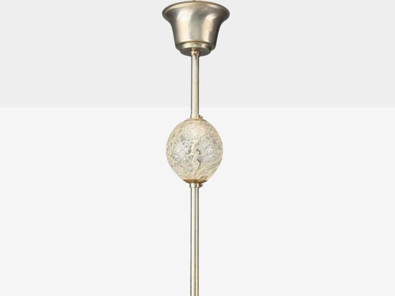 Swedish Modern, Glass, Metal, Pendant Light, Sweden, 1940s - 7