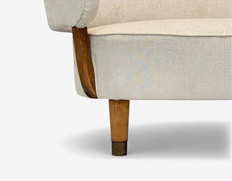 Aage Sattrup, Beech, Fabric, Rare Floating Sofa, Denmark, 1950s - 6