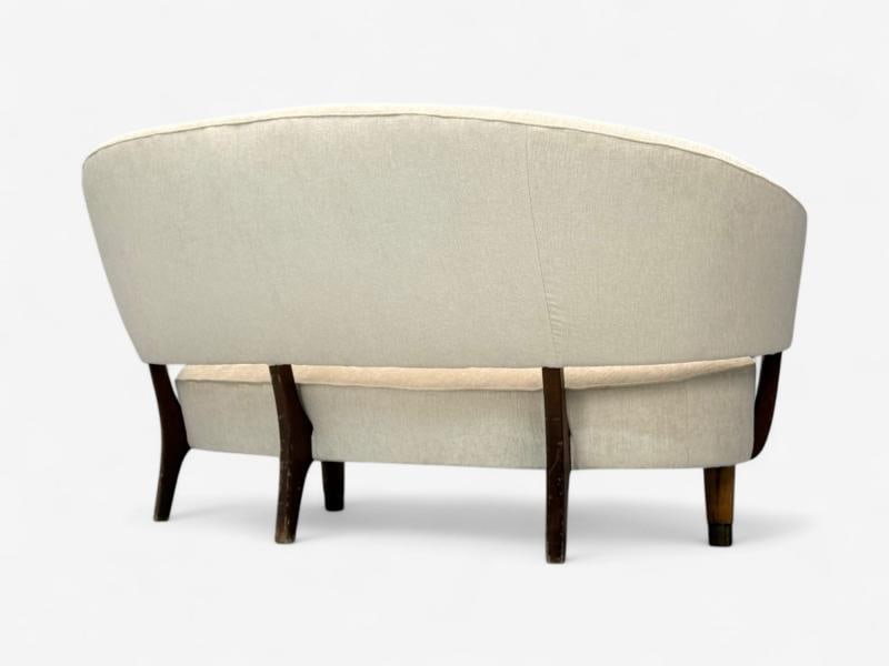 Aage Sattrup, Beech, Fabric, Rare Floating Sofa, Denmark, 1950s - 9