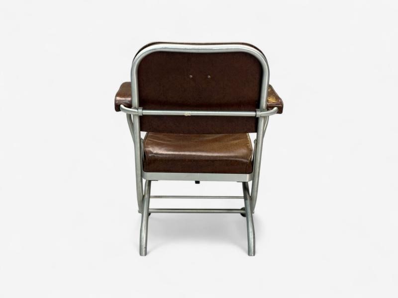 Warren McArthur, Brown Leather, Aluminum, Folding Chairs, USA c. 1935 - 10