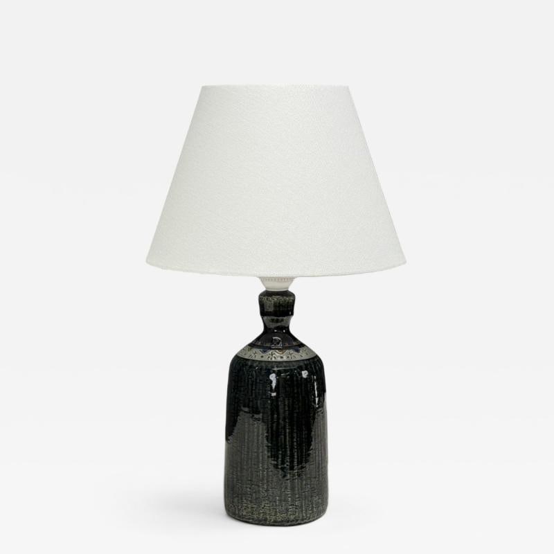 Yngve Blixt, Swedish Modern, Green Stoneware, Table Lamp, Sweden, 1960s: Title: Yngve Blixt, Swedish Modern, Green Stoneware, Table Lamp, Sweden, 1960s Description: Yngve Blixt, Klase Höganäs, Swedish Mid-Century Modern, Green Stoneware, Table Lamp, Sweden, 1960s