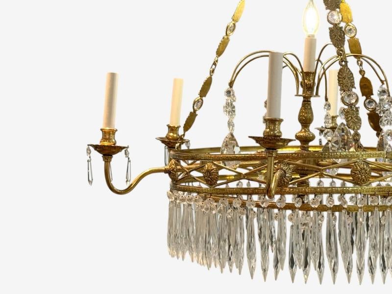 Russian Neoclassical, Bronze, Crystal, Chandelier, Italy, 1950s - 6