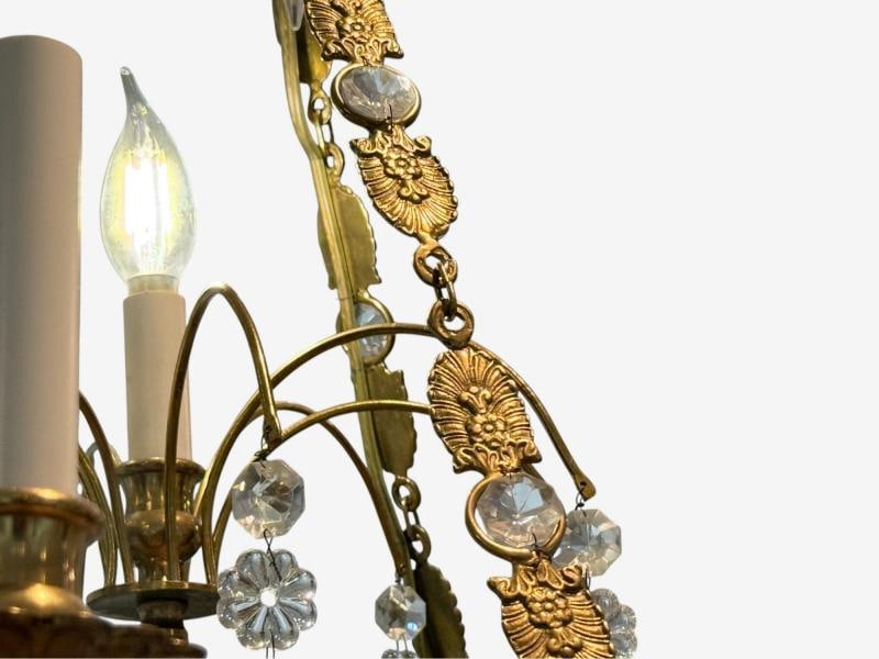 Russian Neoclassical, Bronze, Crystal, Chandelier, Italy, 1950s - 7