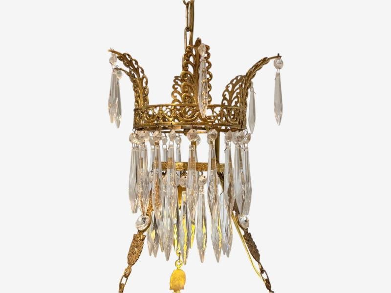 Russian Neoclassical, Bronze, Crystal, Chandelier, Italy, 1950s - 8