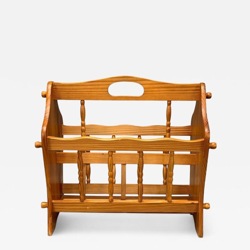 Swedish Modern, Pine, Magazine Rack, Sweden, 1960s: Title: Swedish Modern, Pine, Magazine Rack, Sweden, 1960s Description: Swedish Mid-Century Modern, Pine, Magazine Rack, Sweden, 1960s A pine magazine rack designed and produced in Sweden c. 1960s. One