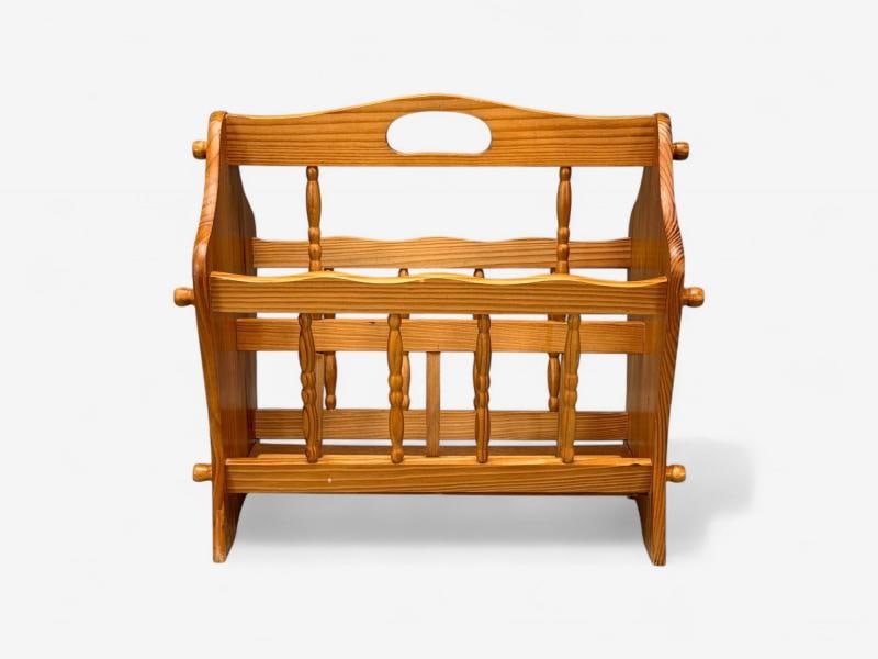 Swedish Modern, Pine, Magazine Rack, Sweden, 1960s - 3