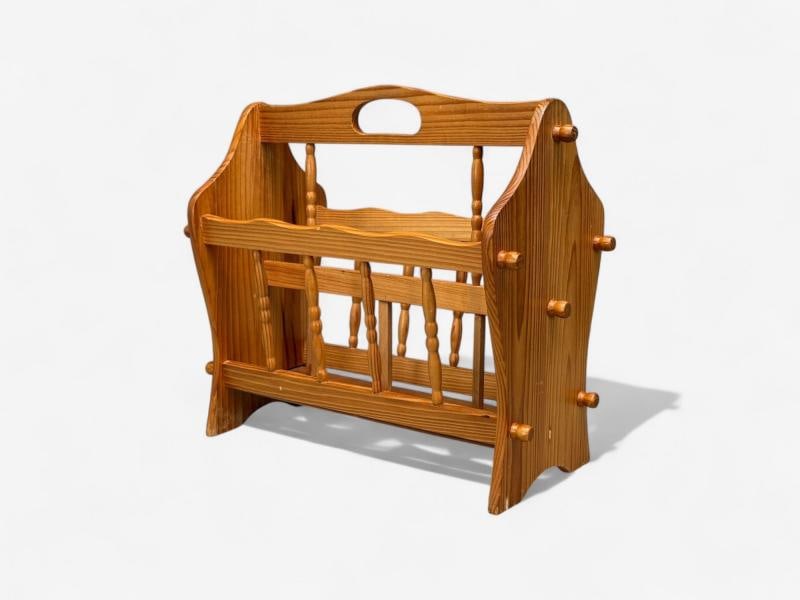 Swedish Modern, Pine, Magazine Rack, Sweden, 1960s - 4