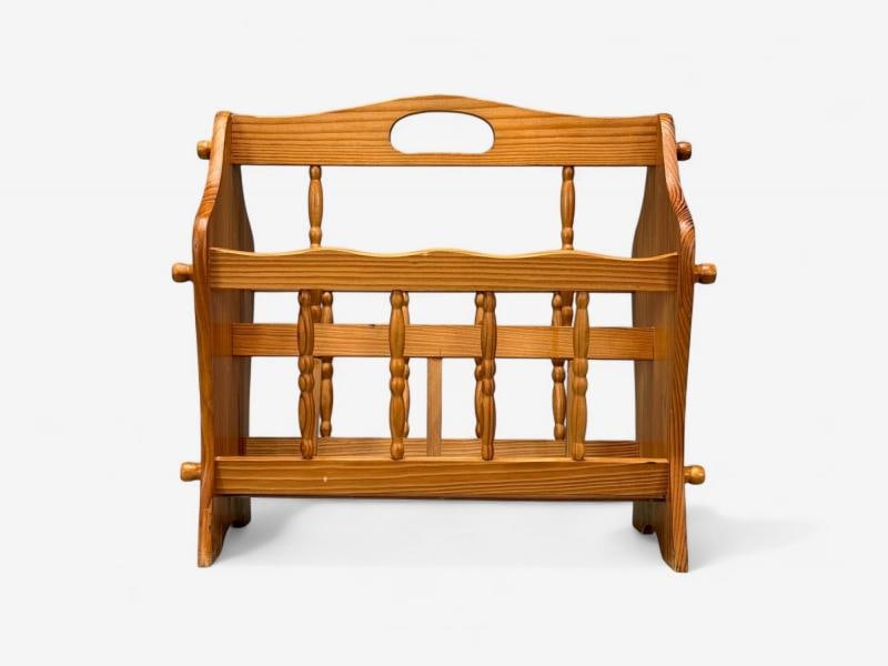 Swedish Modern, Pine, Magazine Rack, Sweden, 1960s - 7