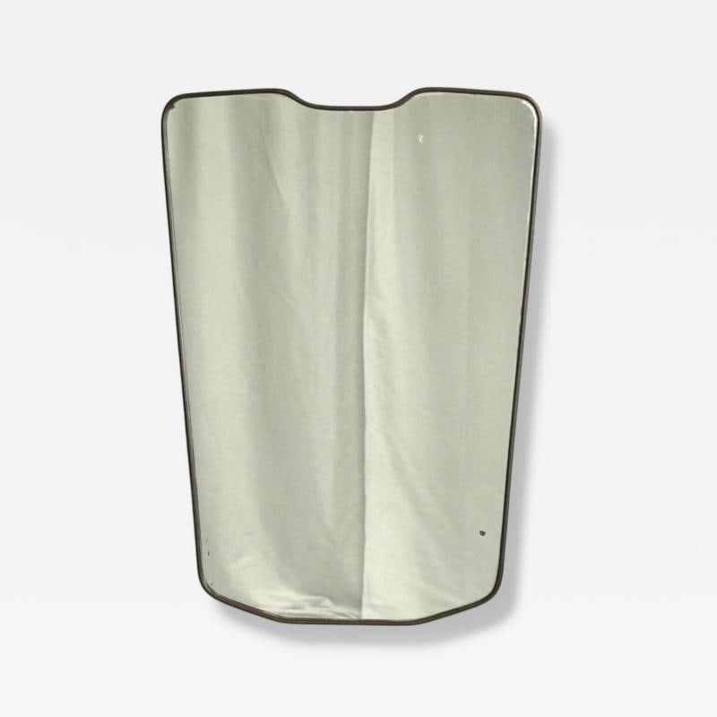 Italian Modern, Brass, Glass, Wall Mirror, Italy, 1950s: Title: Italian Modern, Brass, Glass, Wall Mirror, Italy, 1950s Description: Italian Mid-Century Modern, Brass, Glass, Wall Mirror, Italy, 1950s Organic form modernist mirror, reminiscent of work by