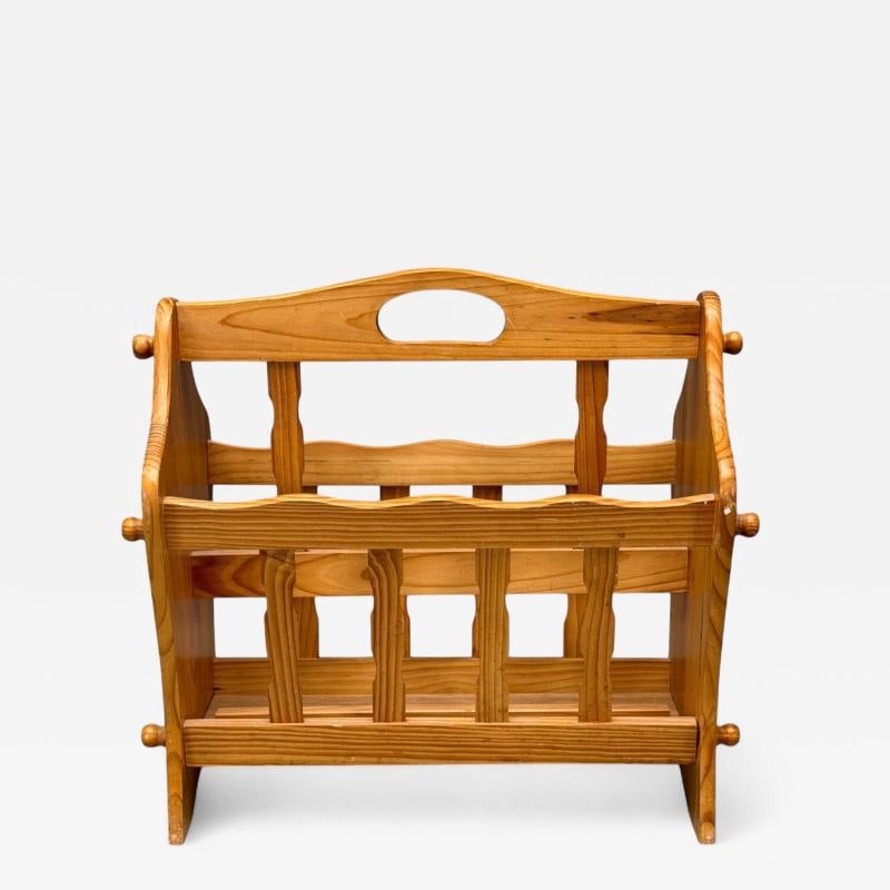 Swedish Modern, Pine, Magazine Rack, Sweden, 1960s: Title: Swedish Modern, Pine, Magazine Rack, Sweden, 1960s Description: Swedish Mid-Century Modern, Pine, Magazine Rack, Sweden, 1960s A pine magazine rack designed and produced in Sweden c. 1960s. One