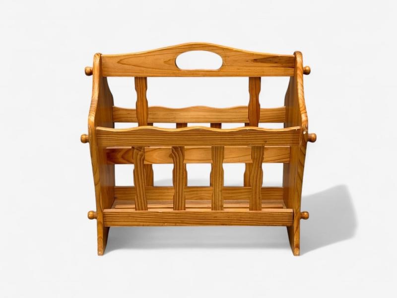 Swedish Modern, Pine, Magazine Rack, Sweden, 1960s - 3