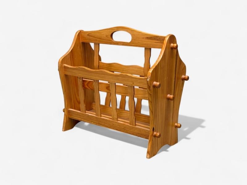 Swedish Modern, Pine, Magazine Rack, Sweden, 1960s - 4