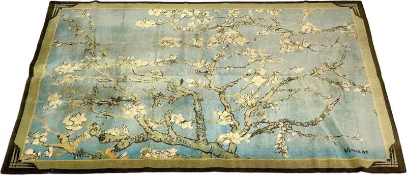 Vincent van Gogh, Ege Art Line, Modern Carpet, Cherry Blossom Rug, Signed: Title: Vincent van Gogh, Ege Art Line, Modern Carpet, Cherry Blossom Rug, Signed Description: Vincent van Gogh, Ege Art Line, Modern Carpet, Cherry Blossom Rug, Signed & Labeled An exceptional 100%