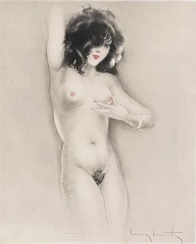 Hand Colored by Louis Icart: Slightly Swollen Areola. Authenticated: Title: Hand Colored by Louis Icart: Slightly Swollen Areola. Authenticated Description: Hand Colored by Louis Icart "Slightly Swollen Areola." An authenticated colored etching by Louis Icart in a