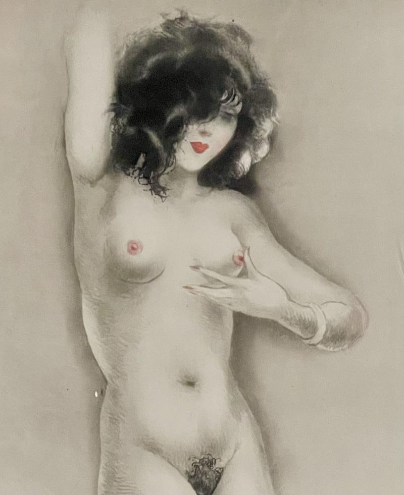 Hand Colored by Louis Icart: Slightly Swollen Areola. Authenticated - 5