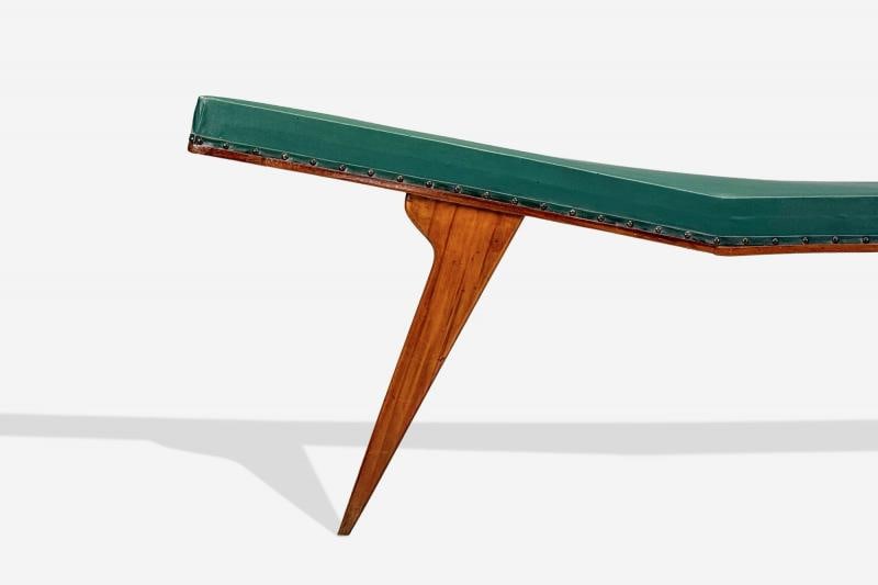 Italian Modern, Walnut, Leatherette, Chaise Lounge, Italy, 1950s - 5