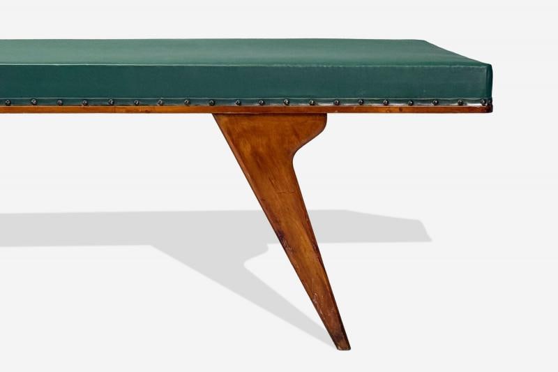 Italian Modern, Walnut, Leatherette, Chaise Lounge, Italy, 1950s - 6