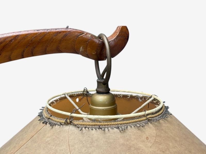 Italian Modern, Elmwood, Brass, Curved Floor Lamp, Italy, 1940s - 8