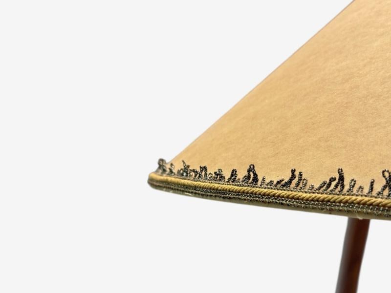 Italian Modern, Elmwood, Brass, Curved Floor Lamp, Italy, 1940s - 9