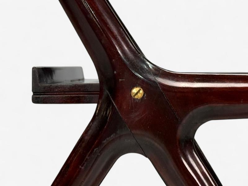 Ico Parisi Style, Italian Modern, Wood, Brass, Glass, Bar Cart, Italy, 1950s - 8