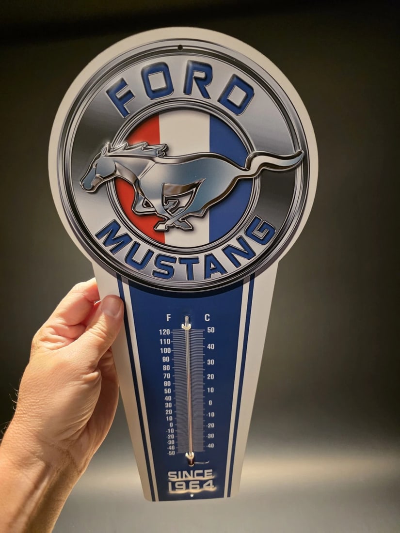 Ford Mustang American Thermometer Sign - 8
