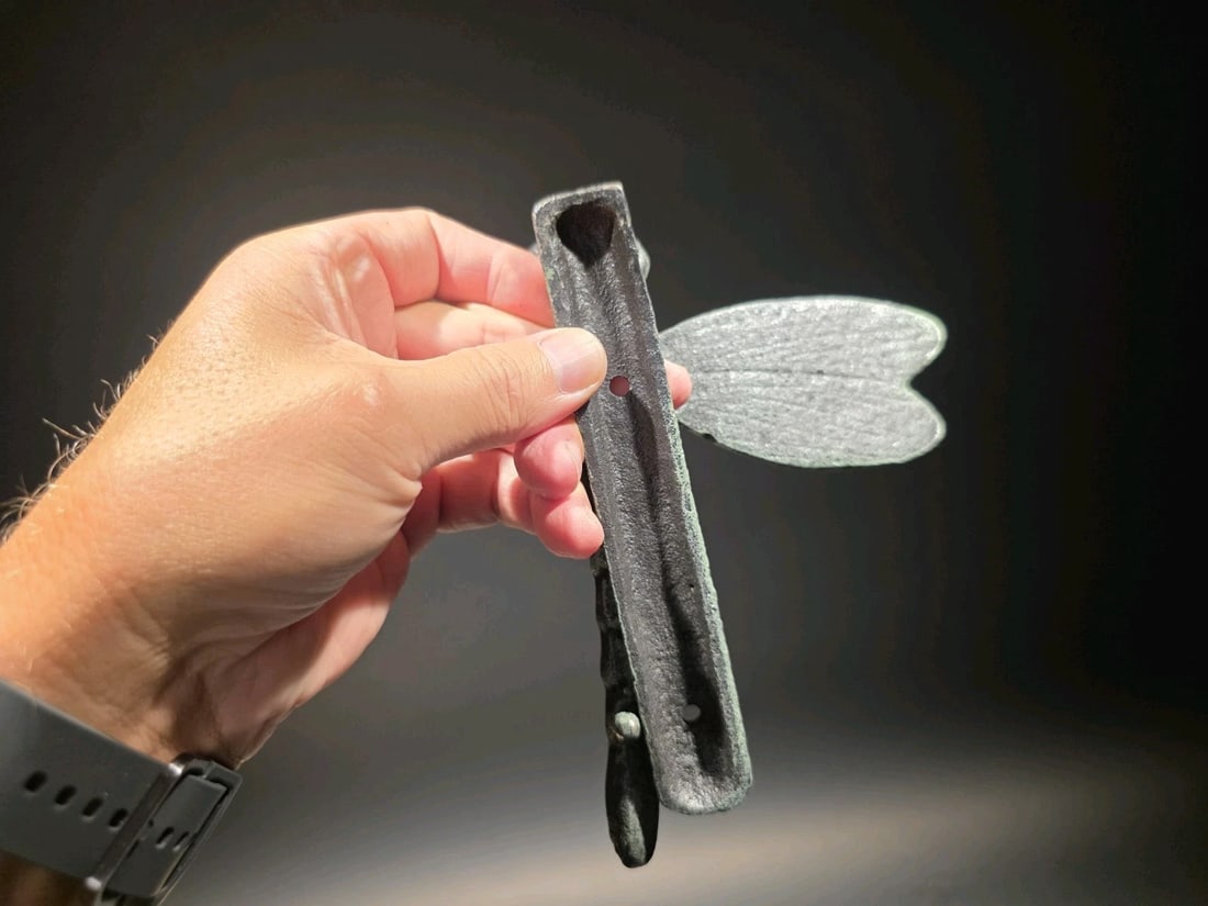 7" Verdigris Cast Iron Dragonfly Door Knocker - 6