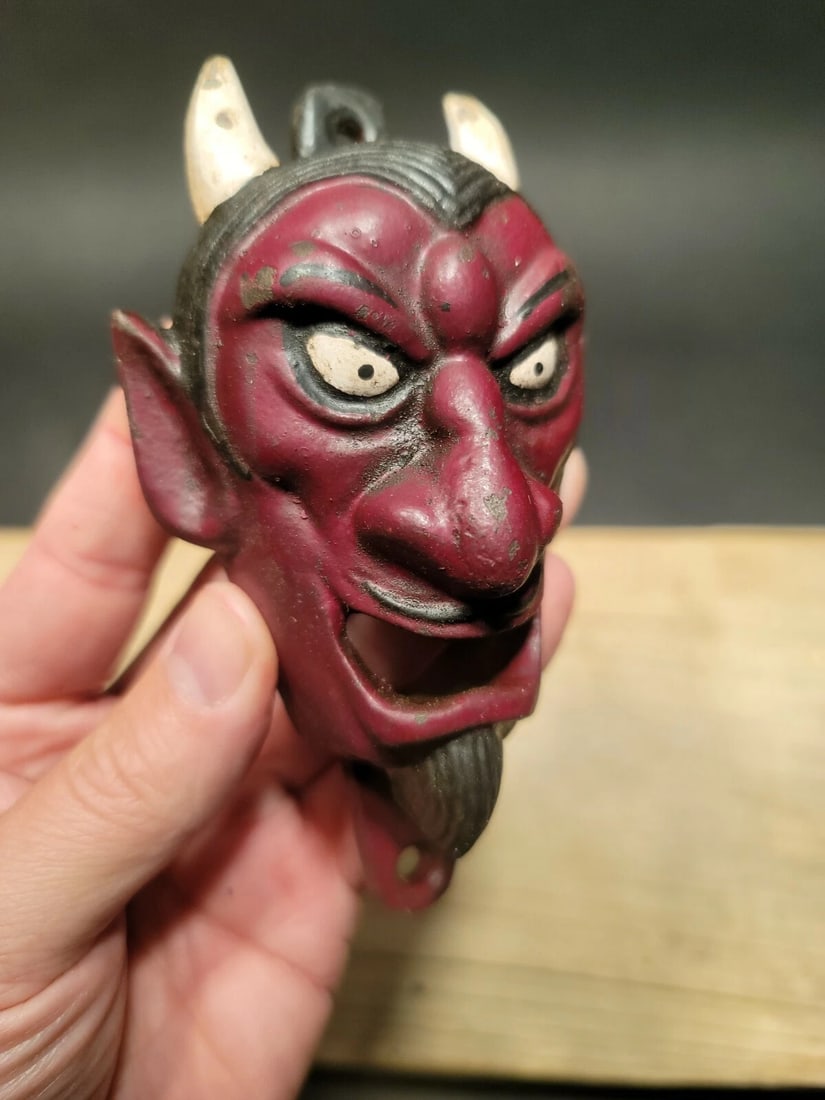 Cast Iron folk art Devil Wall mount Bottle Opener - 11