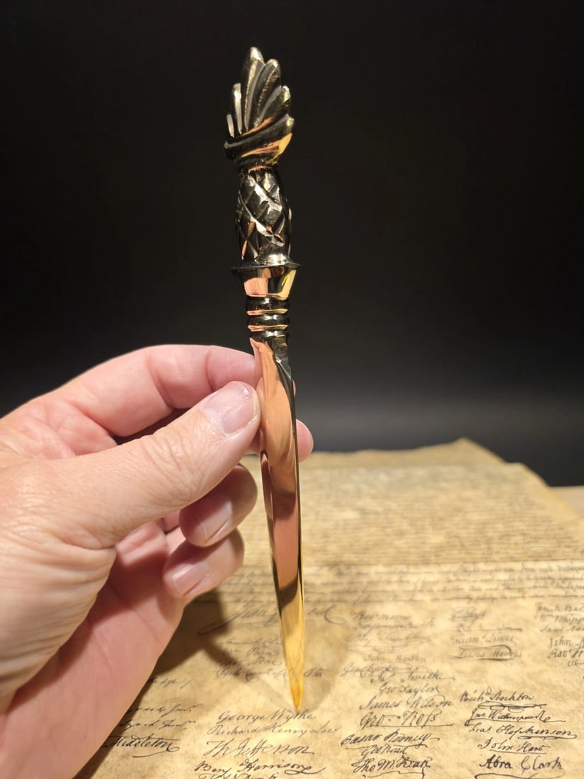 Brass Pineapple Handle Letter Opener - 3