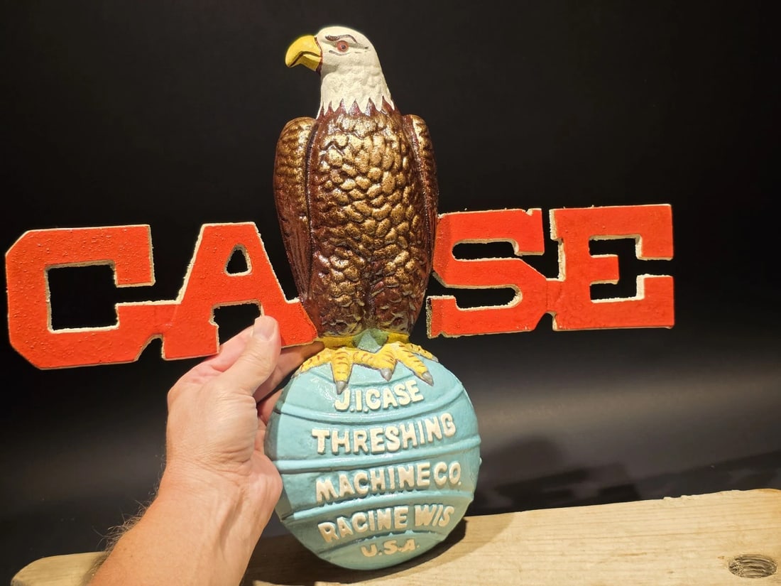 Cast Iron Case American Eagle Sign Plaque - 9