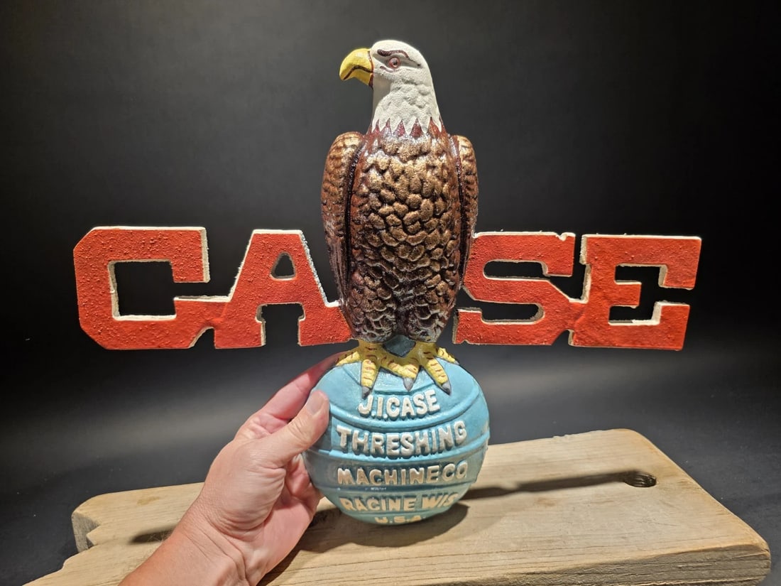 Cast Iron Case American Eagle Sign Plaque - 3