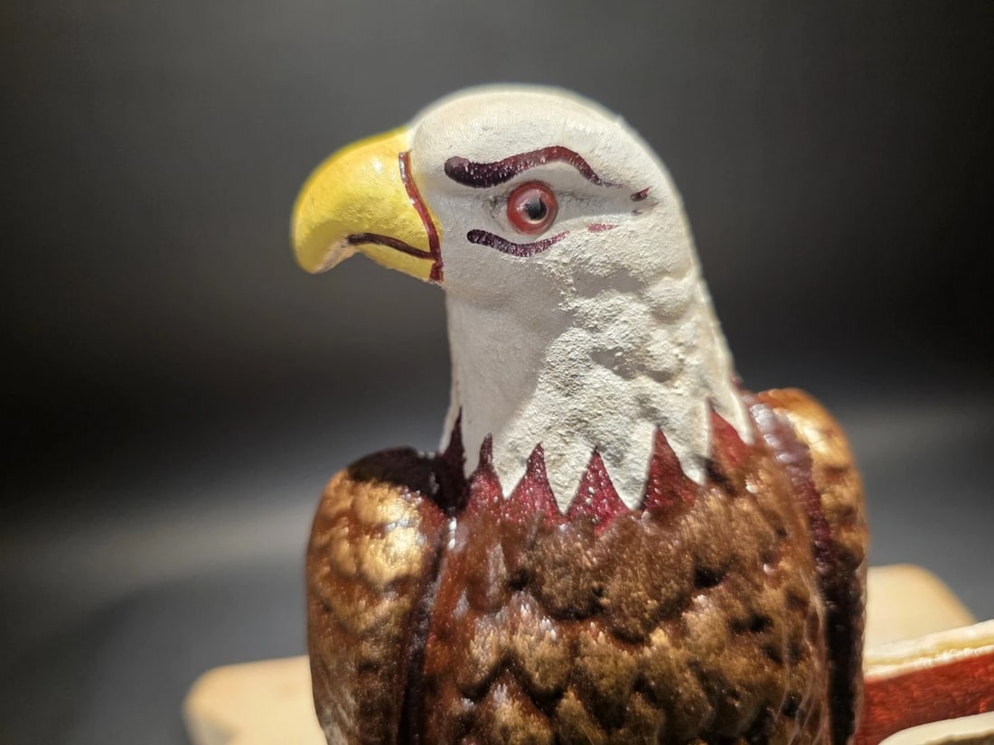 Cast Iron Case American Eagle Sign Plaque - 4