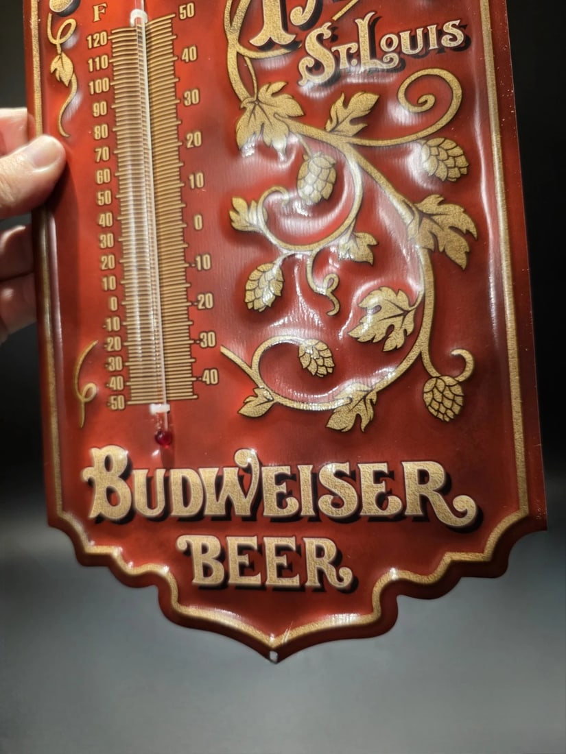 Anheuser Busch Budweiser Wall Thermometer Sign - 7