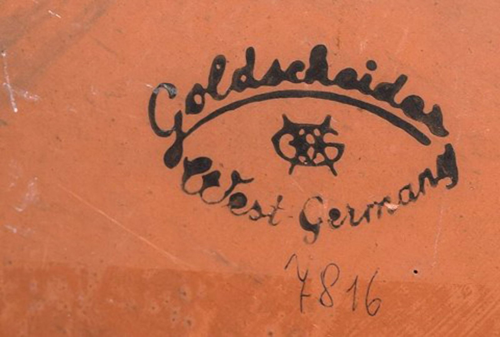 Goldscheider, Austria. Art deco female face in handpainted glazed ceramics. Dated 1953. - 5