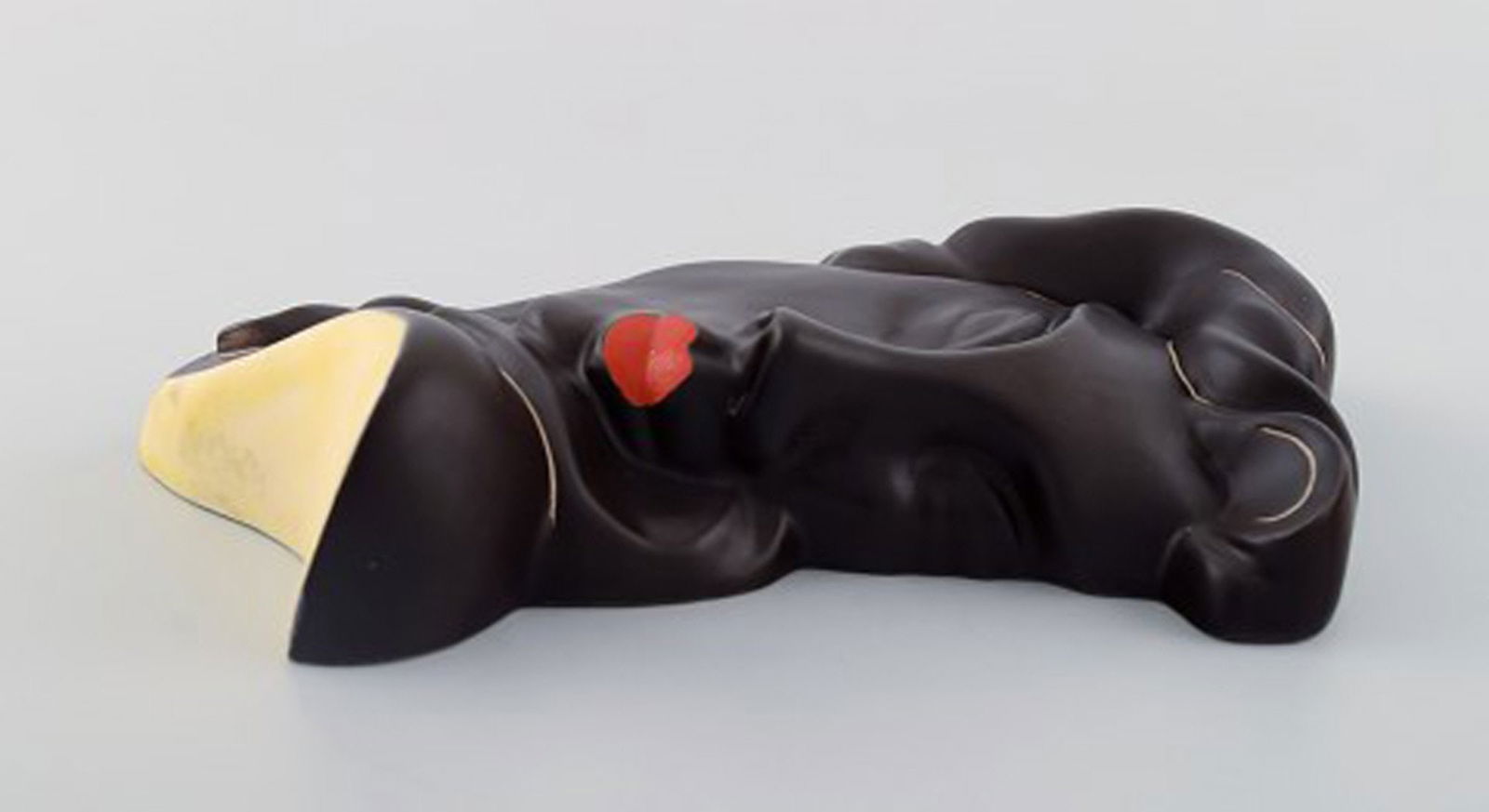 Ahr Keramik, Germany. Art deco female face in hand-painted glazed ceramics. Dated 1958. - 4