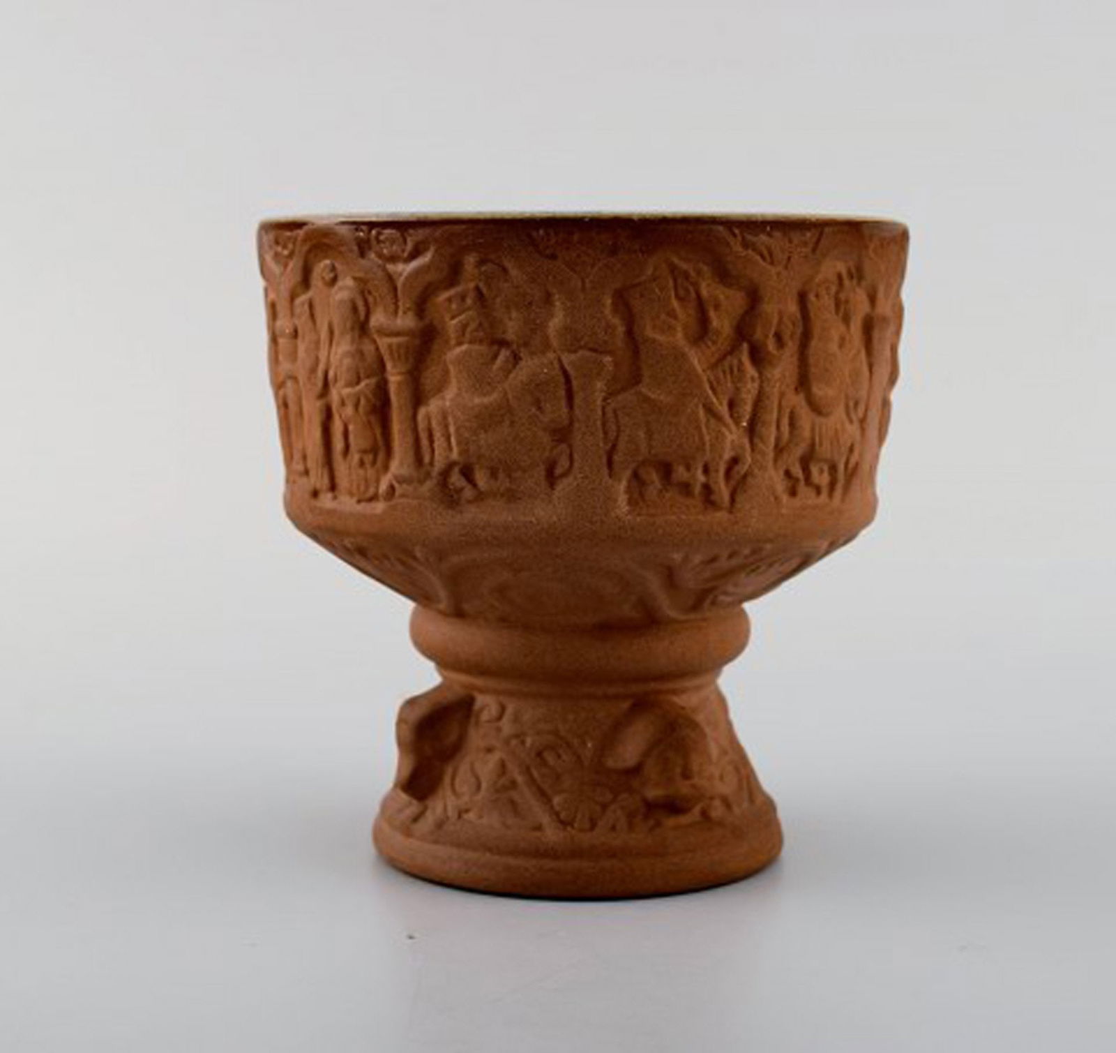 Michael Andersen, Denmark. Two bowls, candlestick and lidded jar in glazed ceramics. 1950s. - 3