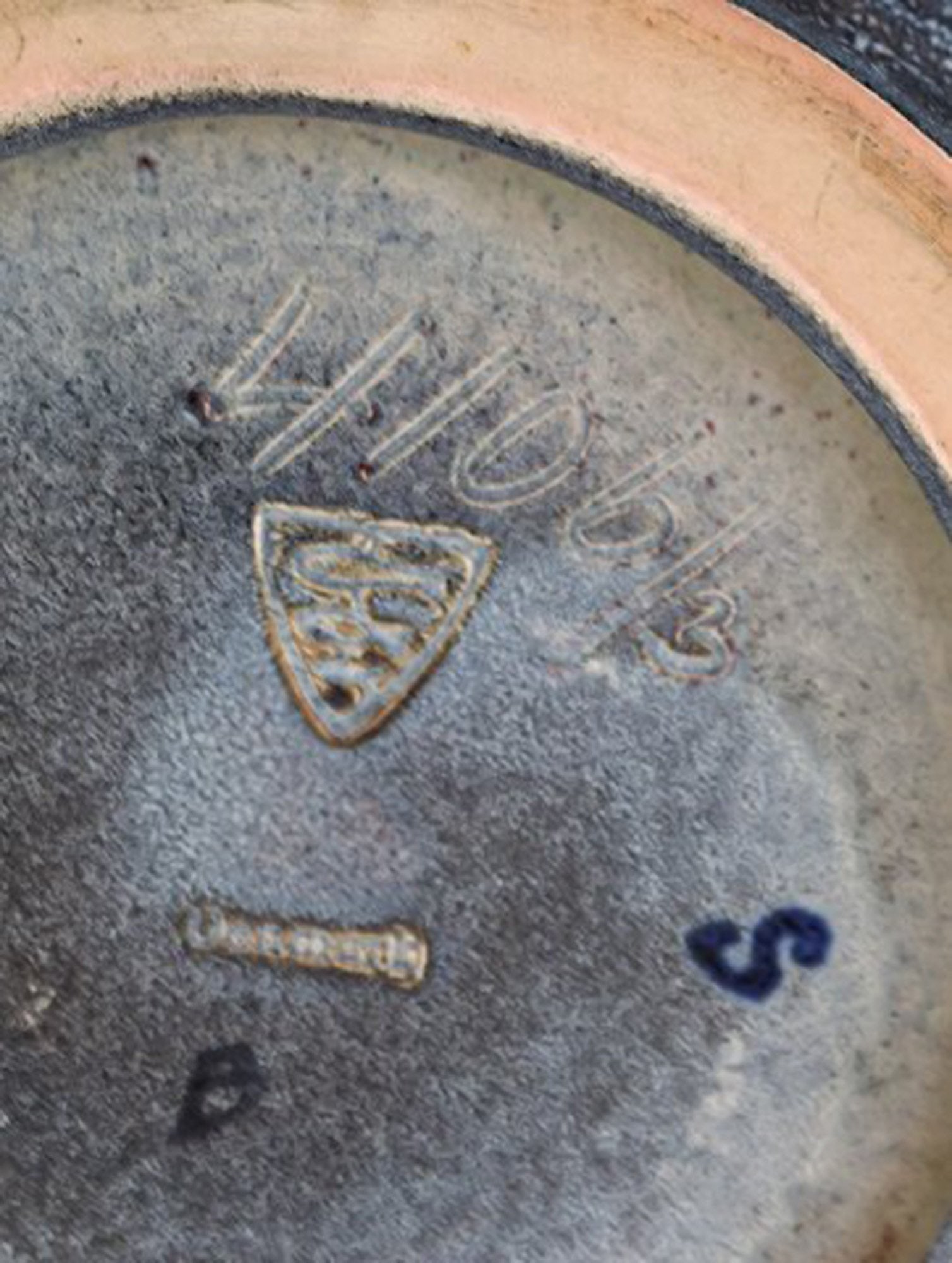 Michael Andersen, Denmark. Large bowl in glazed ceramics with weaver. Beautiful crackled glaze. - 8