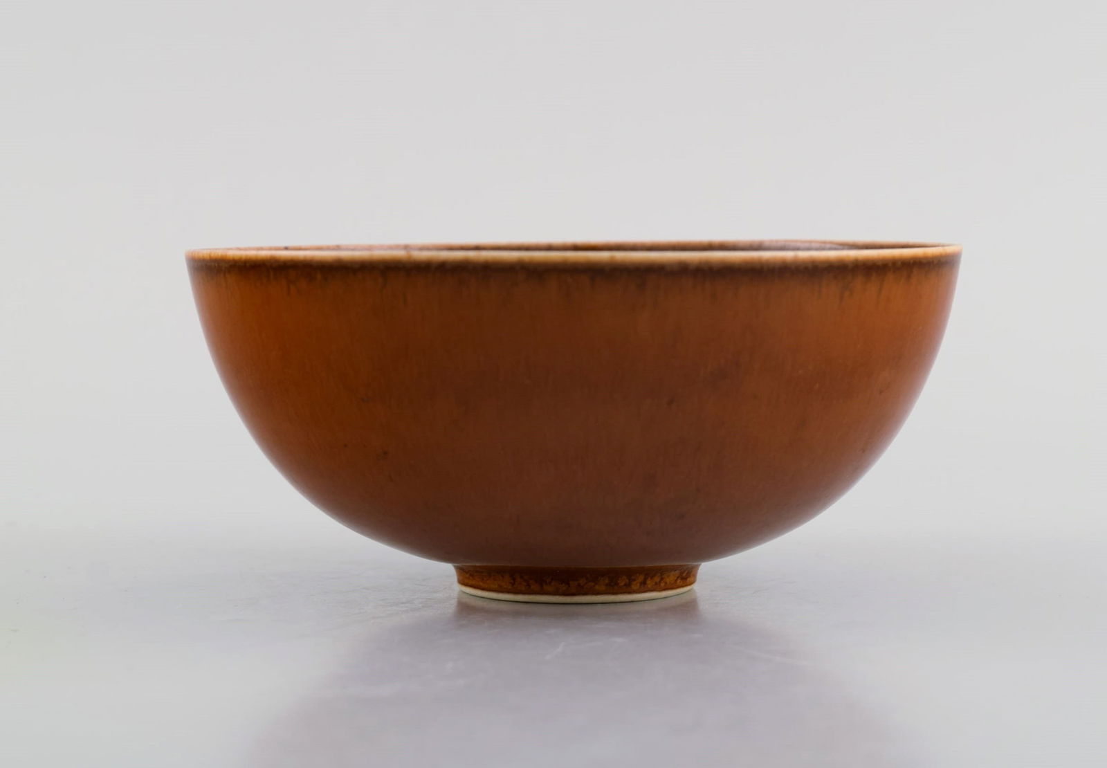 Saxbo bowl in glazed stoneware. Beautiful glaze in brown shades. Mid-20th century. - 2