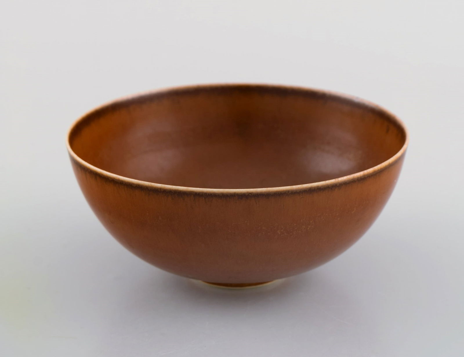 Saxbo bowl in glazed stoneware. Beautiful glaze in brown shades. Mid-20th century. - 3