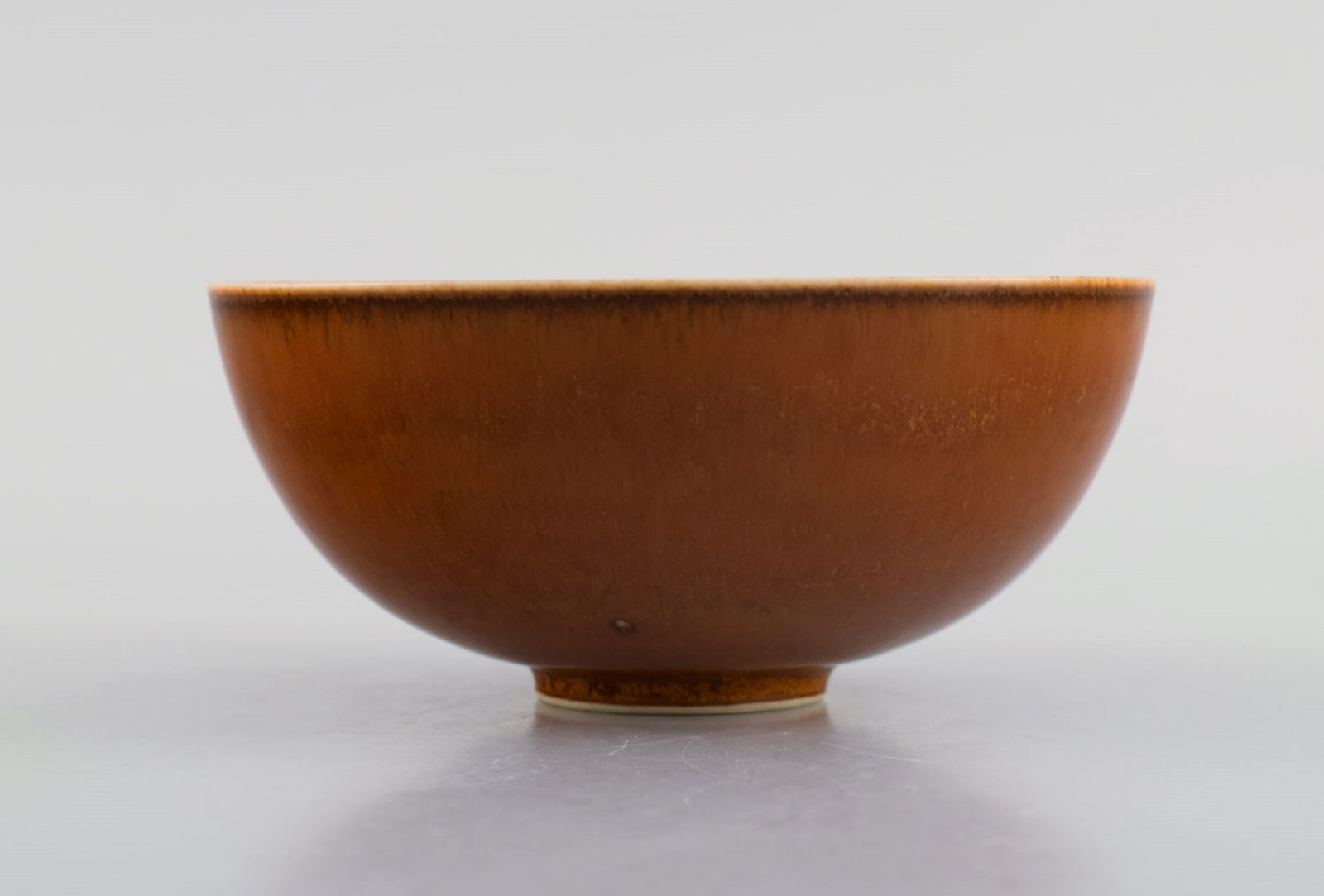 Saxbo bowl in glazed stoneware. Beautiful glaze in brown shades. Mid-20th century. - 5
