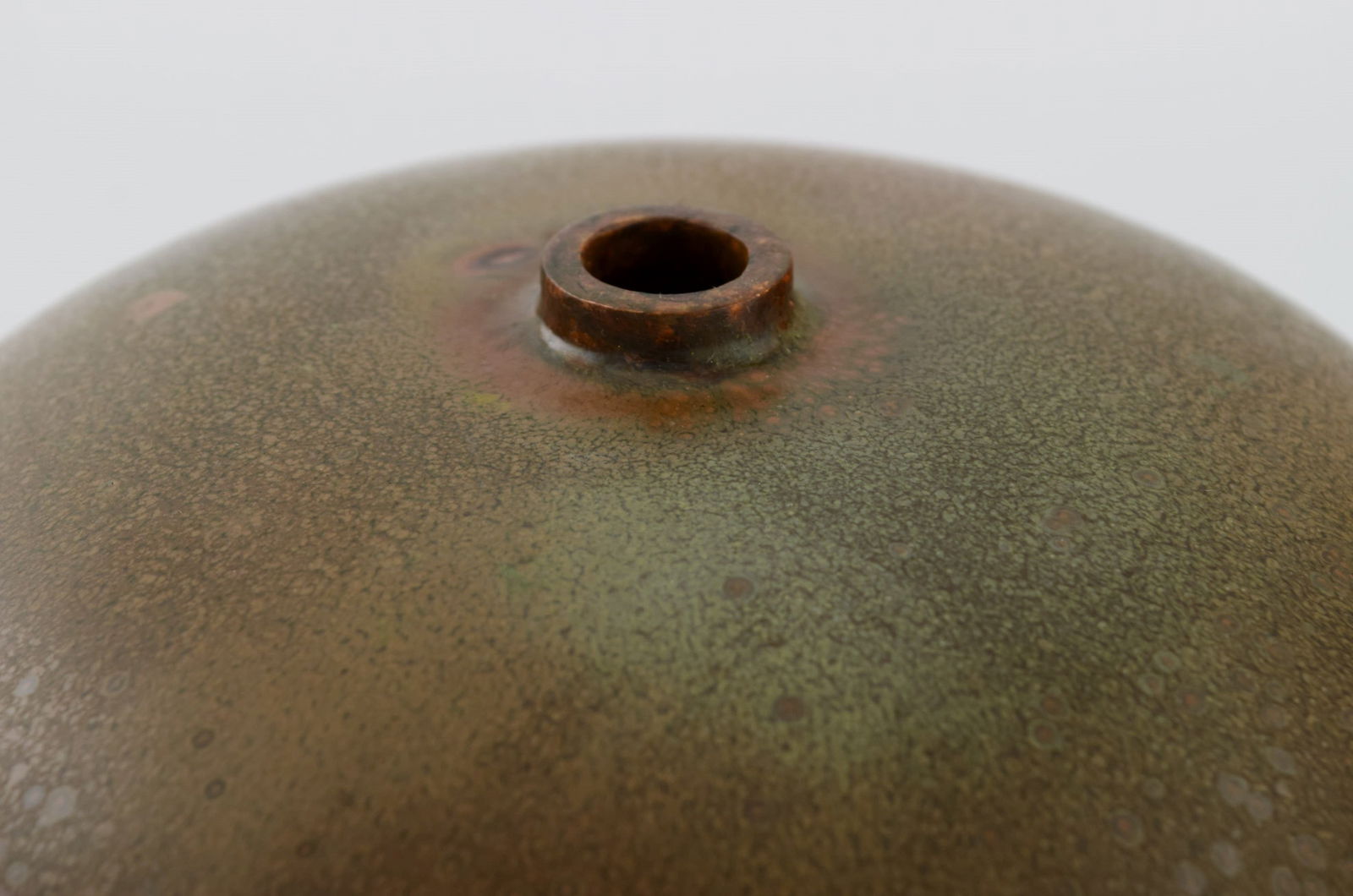 Round Bing & Grøndahl vase in glazed stoneware. Beautiful glaze in earth tones. 1920s / 30s. - 6