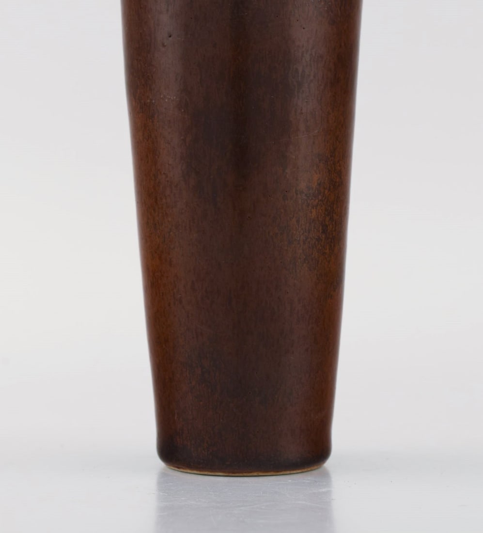 Rörstrand vase in glazed ceramics. Beautiful glaze in brown shades. 1960s. - 6