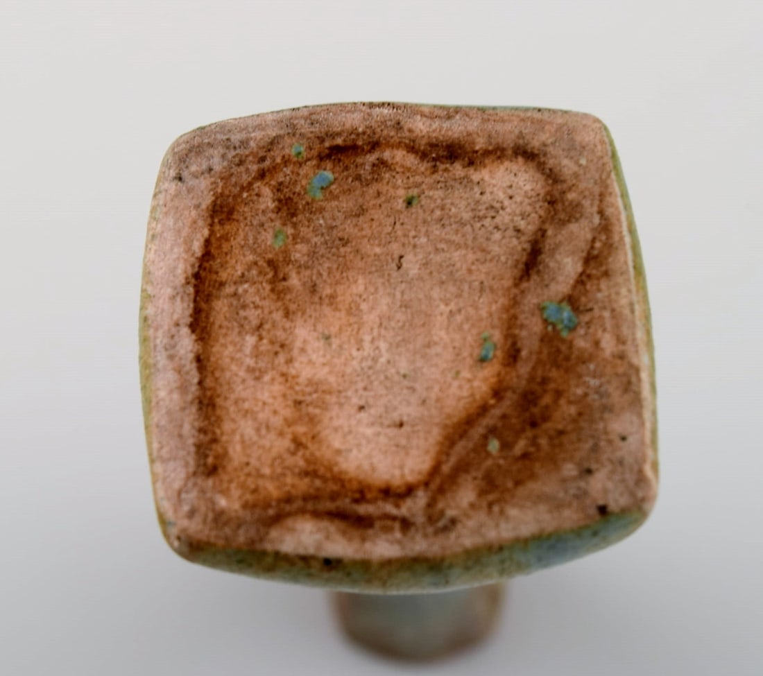 Three Belgian miniature vases in glazed ceramics. Mid-20th century. - 8