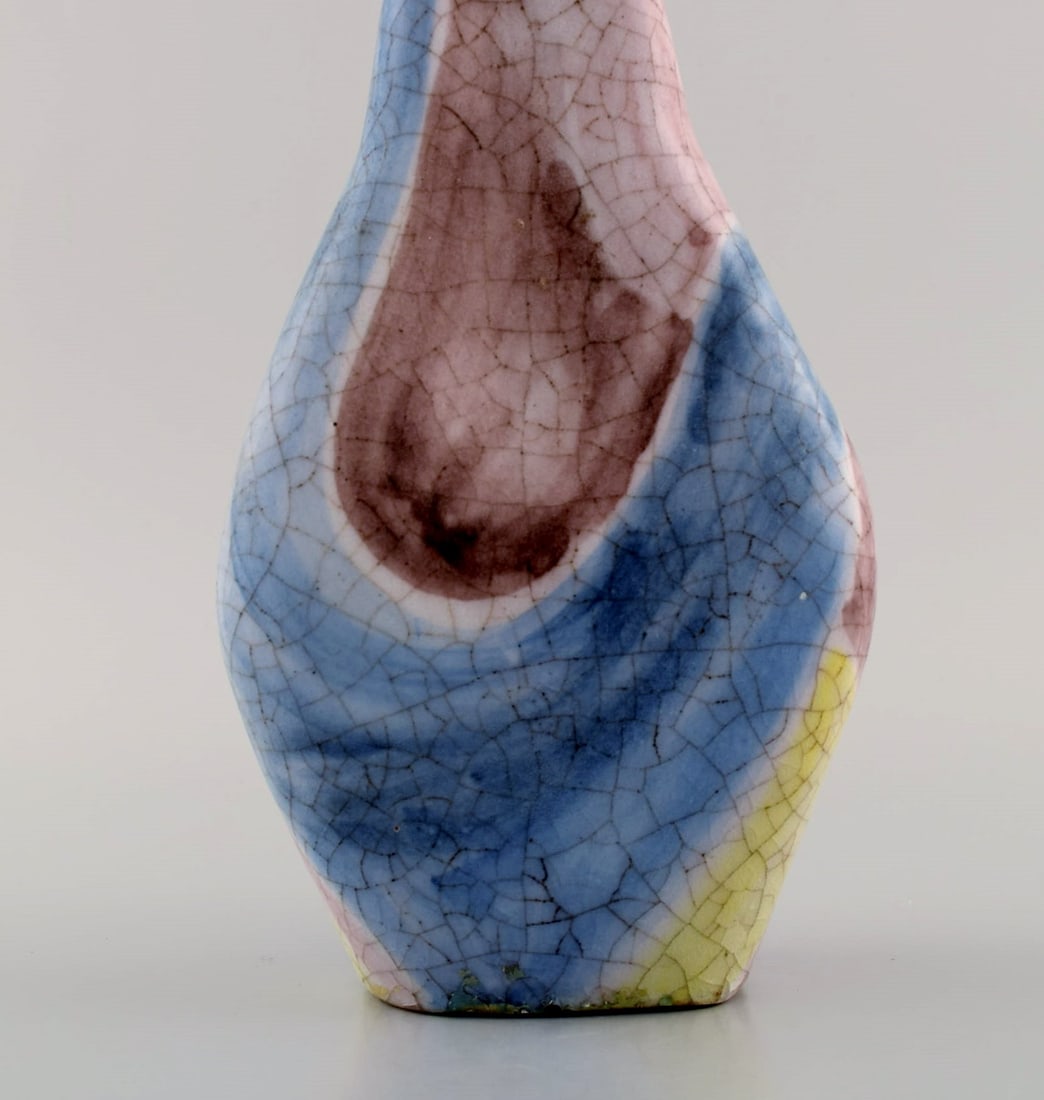 Marcello Fantoni (b.1915), Italy. Unique vase in glazed ceramics. Beautiful polychrome glaze. 1960s. - 5