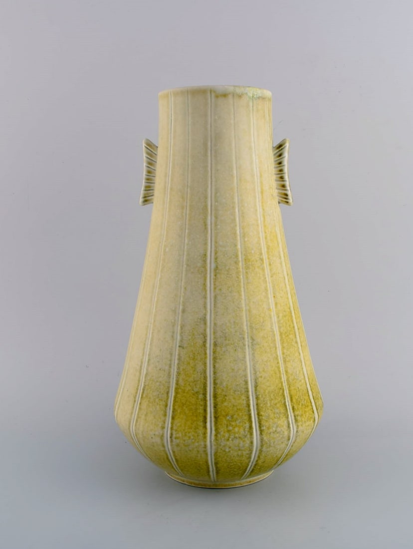 Gunnar Nylund for Rörstrand. Large rare unique Air Force vase in glazed stoneware. Swedish - 2