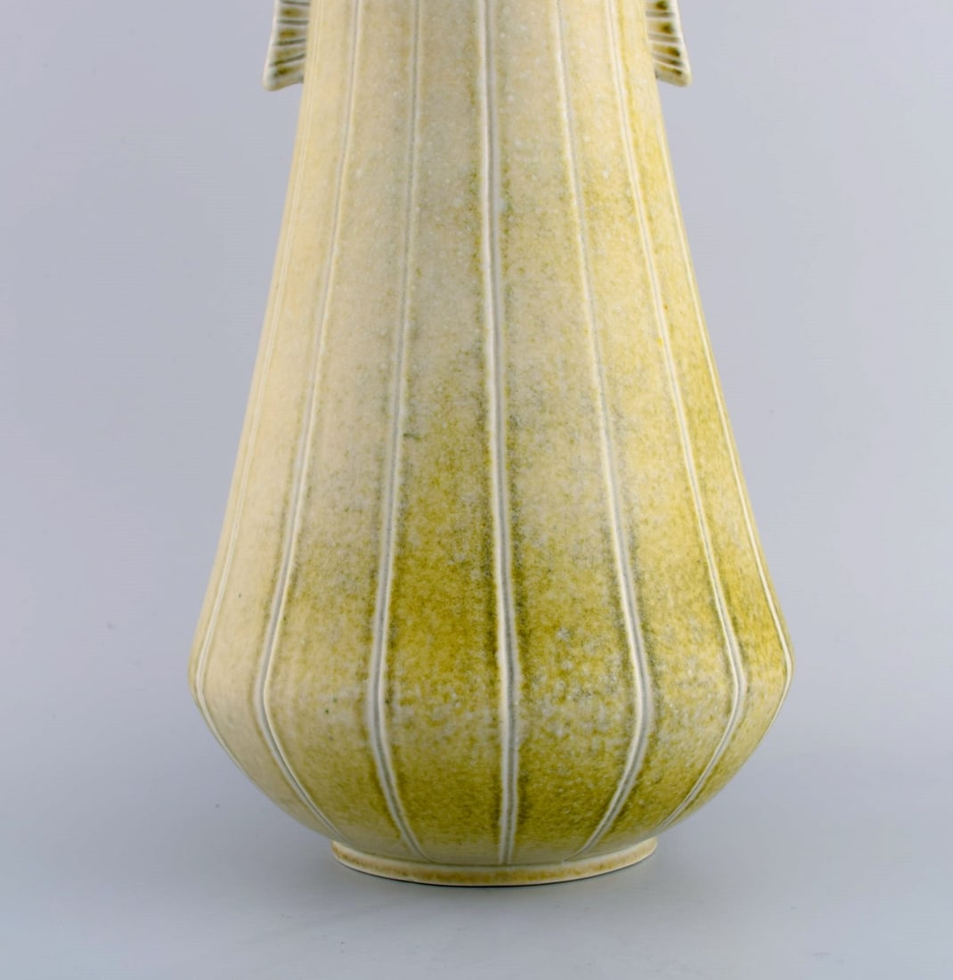 Gunnar Nylund for Rörstrand. Large rare unique Air Force vase in glazed stoneware. Swedish - 5